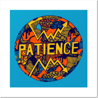 Orange Blue Circle of Patience Posters and Art